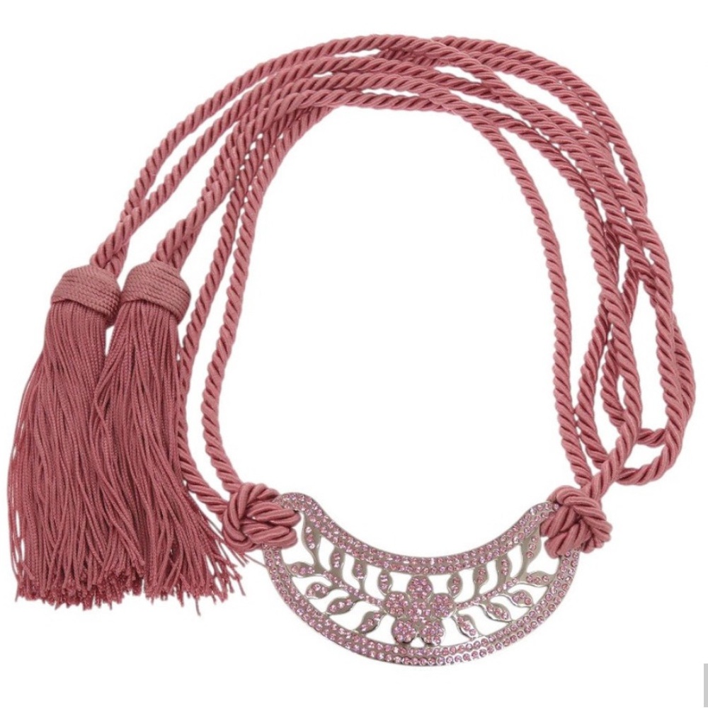 Valentino Garavani Vintage Pink Crystal Tassel Belt / Necklace